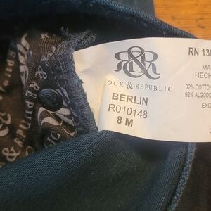 Rock & Republic Womens Dark Green Jeans